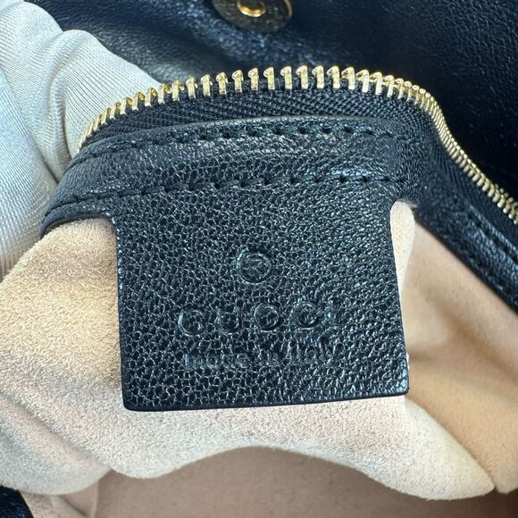 Gucci Sakai Calfskin Horsebit 1955 Cinch Top Messenger Bag Black - Picture 13 of 16